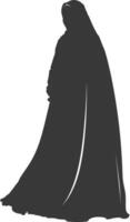 Silhouette unabhängig Emirate Frauen tragen abaya schwarz Farbe nur vektor