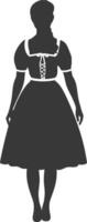 silhuett oberoende Tyskland kvinnor bär dirndl svart Färg endast vektor