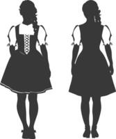 silhuett oberoende Tyskland kvinnor bär dirndl svart Färg endast vektor