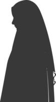 Silhouette Hijab Symbol schwarz Farbe nur vektor