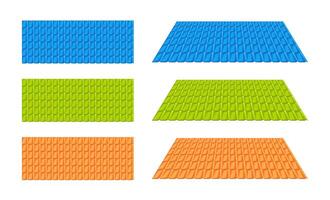 Dach Fliese Texturen, Materialien. Dach Profil Blätter zum Haus oder Zuhause Dach. vektor