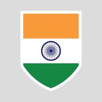 Indien flagga i skydda form ram vektor