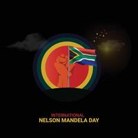 Nelson Mandela International Tag kreativ Anzeigen Design. Nelson Mandela International Tag, Juli 18, , 3d Illustration vektor