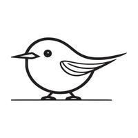 süß Vogel Illustration schwarz und Weiß Karikatur Charakter Design Sammlung. Weiß Hintergrund. Haustiere, Tiere. vektor