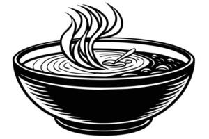 varm soppa skål tallrik design vektor
