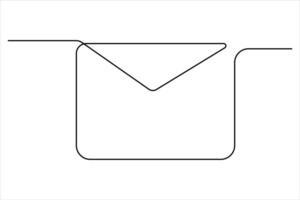 kontinuierlich einer Linie Email Gliederung Hand gezeichnet Symbol Linie Kunst Illustration vektor