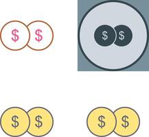 einzigartig Münzen Symbol Design vektor