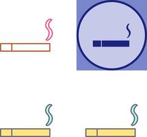 unik belyst cigarett ikon design vektor