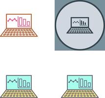 einzigartig online Statistiken Symbol Design vektor