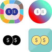 einzigartig Münzen Symbol Design vektor