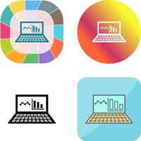 einzigartig online Statistiken Symbol Design vektor