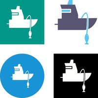 Fischerboot-Icon-Design vektor