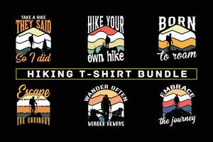 Wandern t Hemd Design zum drucken auf Nachfrage, Abenteuer Berg draussen Wandern Benutzerdefiniert T-Shirt Design bündeln, Abenteuer ist Berufung Wandern vektor