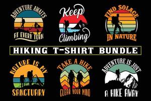 Wandern t Hemd Design zum drucken auf Nachfrage, Abenteuer Berg draussen Wandern Benutzerdefiniert T-Shirt Design bündeln, Abenteuer ist Berufung Wandern vektor