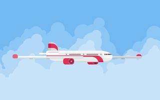 stora moderna flygplan i himlen illustration platt vektor