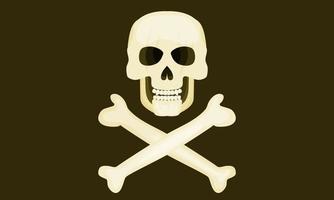 Schädel und Knochen Piratenabzeichen. Vektor im flachen Stil