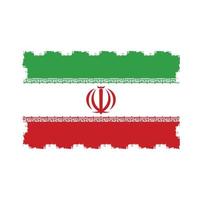 iranische Flagge Pinselstriche gemalt vektor