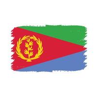 Eritrea-Flaggenvektor mit Aquarellpinselart vektor