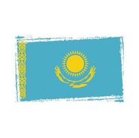 kazakstan flagga vektor med akvarell borste stil