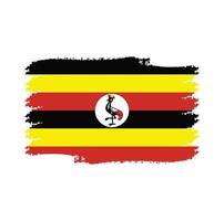 Uganda-Flaggenvektor mit Aquarellpinselart vektor