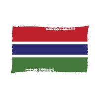 Gambia-Flaggenvektor mit Aquarellpinselart vektor