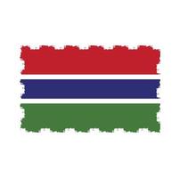 Gambia flagga vektor med akvarell borste stil
