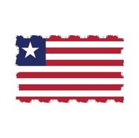 Liberia-Flaggenvektor mit Aquarellpinselart vektor