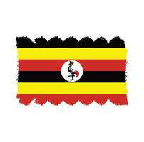 Uganda-Flaggenvektor mit Aquarellpinselart vektor