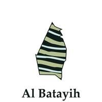 Karta stad av al batayih design mall, nationell gränser och Viktig städer illustration design mall vektor