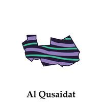 Karta stad av al qusaidat design mall, nationell gränser och Viktig städer illustration design mall vektor