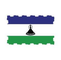 Lesotho Flagge Pinselstriche gemalt vektor