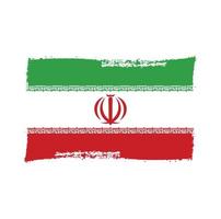 Irans flagga penseldrag målade vektor