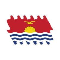 Kiribati-Flaggenvektor mit Aquarellpinselart vektor
