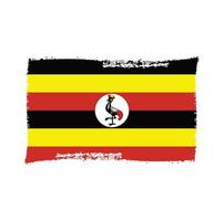 Uganda-Flaggenvektor mit Aquarellpinselart vektor