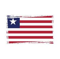 liberia flagga vektor med akvarell borste stil