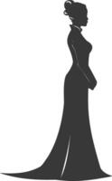 Silhouette unabhängig Vietnamesisch Frauen tragen ao dai schwarz Farbe nur vektor