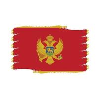 montenegro-flaggenvektor mit aquarellbürstenart vektor