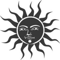 Silhouette Logo oder Symbol von Sonne schwarz Farbe nur vektor