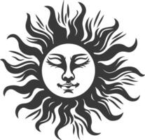 Silhouette Logo oder Symbol von Sonne schwarz Farbe nur vektor
