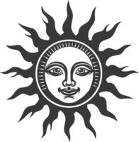 Silhouette Logo oder Symbol von Sonne schwarz Farbe nur vektor