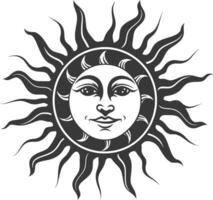 silhuett logotyp eller symbol av Sol svart Färg endast vektor