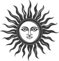 silhuett logotyp eller symbol av Sol svart Färg endast vektor