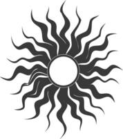 Silhouette Logo oder Symbol von Sonne schwarz Farbe nur vektor