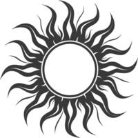 Silhouette Logo oder Symbol von Sonne schwarz Farbe nur vektor