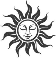 Silhouette Logo oder Symbol von Sonne schwarz Farbe nur vektor