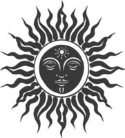 Silhouette Logo oder Symbol von Sonne schwarz Farbe nur vektor