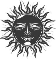 Silhouette Logo oder Symbol von Sonne schwarz Farbe nur vektor