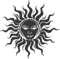 Silhouette Logo oder Symbol von Sonne schwarz Farbe nur vektor
