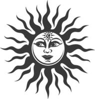 Silhouette Logo oder Symbol von Sonne schwarz Farbe nur vektor