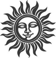 Silhouette Logo oder Symbol von Sonne schwarz Farbe nur vektor